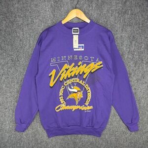 Vintage Tultex Minnesota Vikings 1992 NFC Champions Sweatshirt Purple Mens L NWT